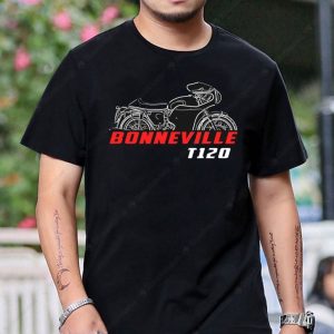 Triumph Bonneville T120 Vintage Motorcycle Graphic Tee Black