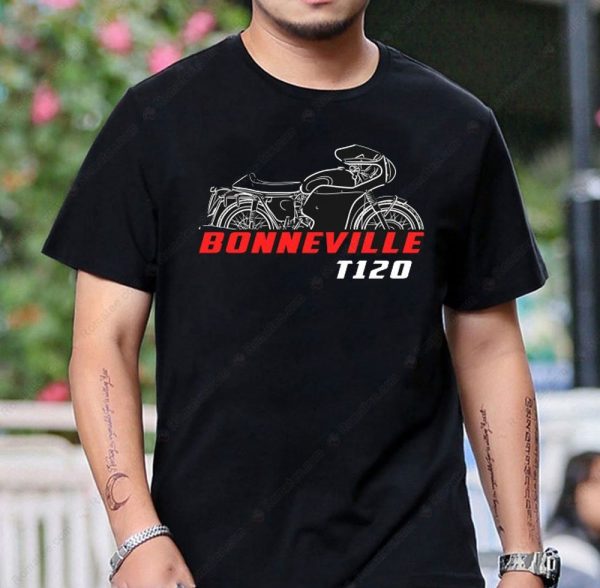 Triumph Bonneville T120 Vintage Motorcycle Graphic Tee Black