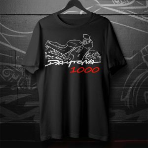 Triumph Daytona 1000 Motorcycle Graphic Tee with Minimalist Line Art Design