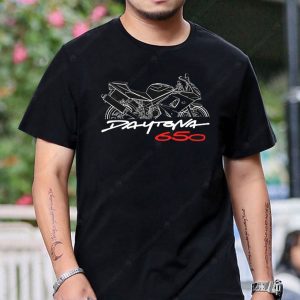 Triumph Daytona 650 Graphic Tee – Motorcycle Art Design Shirt for Riders