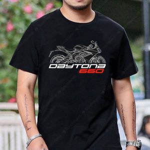 Triumph Daytona 660 Motorcycle Graphic Tee Shirt – Bold Bike Art Design for Riders