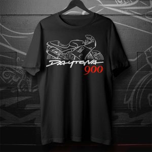 Triumph Daytona 900 Vintage Motorcycle Graphic Tee Black 1990s Retro Art Design