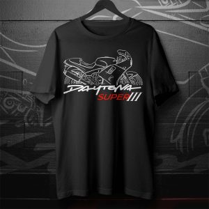 Triumph Daytona Super III Motorcycle Graphic Tee – Retro Line Art Design T-Shirt