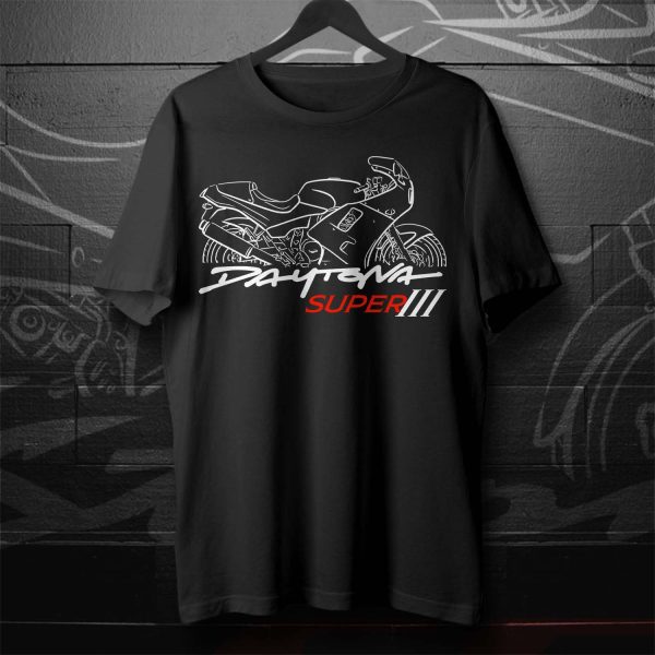 Triumph Daytona Super III Motorcycle Graphic Tee – Retro Line Art Design T-Shirt