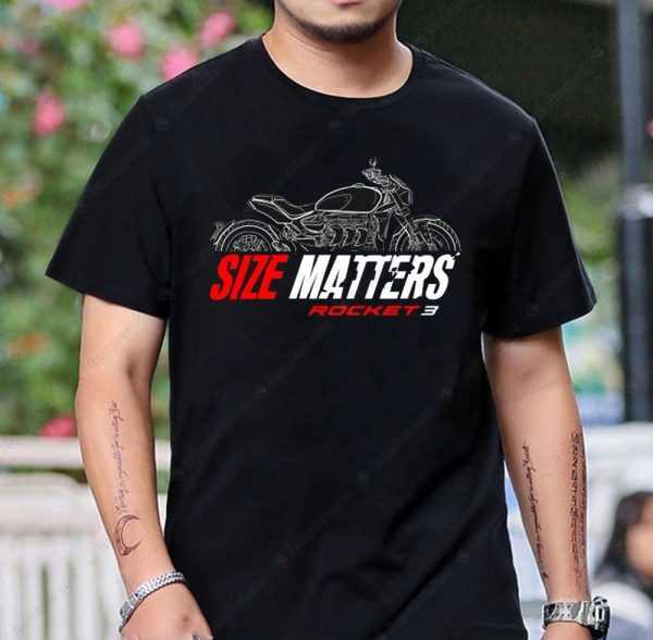 Triumph Rocket 3 GT Size Matters Graphic Tee – Bold Motorcycle Art and Design