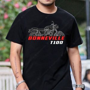Triumph T100 Bonneville Motorcycle Graphic Tee for Riders and Fans
