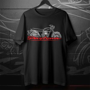 Triumph T100 Daytona Mk2 Vintage Motorcycle Graphic Tee 1972-1974 Retro Art Design