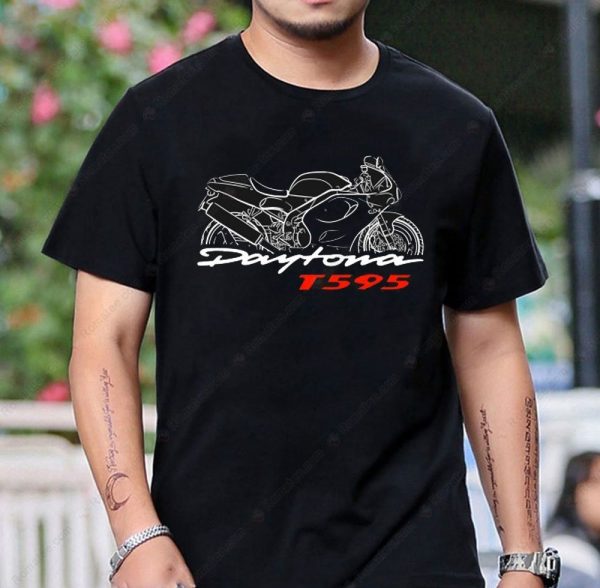 Triumph T595 Daytona Graphic Tee – Vintage Motorcycle Art, Classic Design, Retro Style