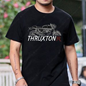 Triumph Thruxton 1200R Motorcycle Graphic Tee – Vintage Style Art Design