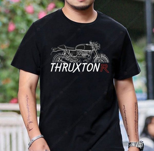 Triumph Thruxton 1200R Motorcycle Graphic Tee – Vintage Style Art Design