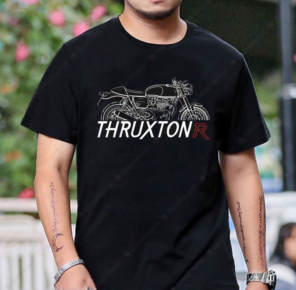 Triumph Thruxton 1200R Motorcycle Graphic Tee - Vintage Style Art Design Triumph Thruxton 1200R Motorcycle Graphic Tee - Vintage Style Art Design