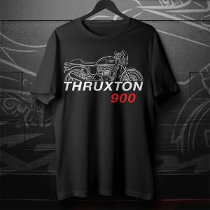Triumph Thruxton 900 Motorcycle Art Graphic Tee Shirt Black Design