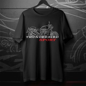Triumph Thunderbird Sport Graphic Tee with Vintage Motorcycle Art Design