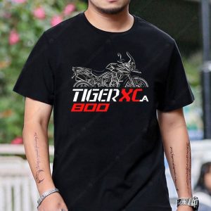 Triumph Tiger 800 XCA Graphic Tee with Bold Motorcycle Design and Striking Red Accents