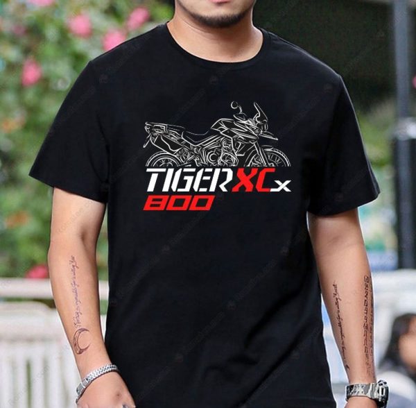 Triumph Tiger 800 XCX Graphic Tee with Bold Motorcycle Design and Iconic Logo Print