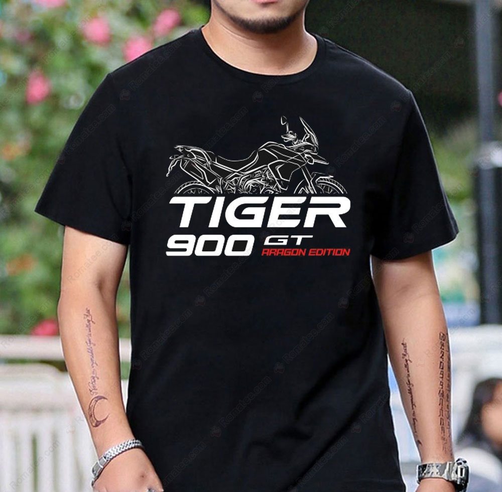 Triumph Tiger 900 GT Aragon Edition Graphic Tee - Bold Motorcycle Art Design Triumph Tiger 900 GT Aragon Edition Graphic Tee - Bold Motorcycle Art Design