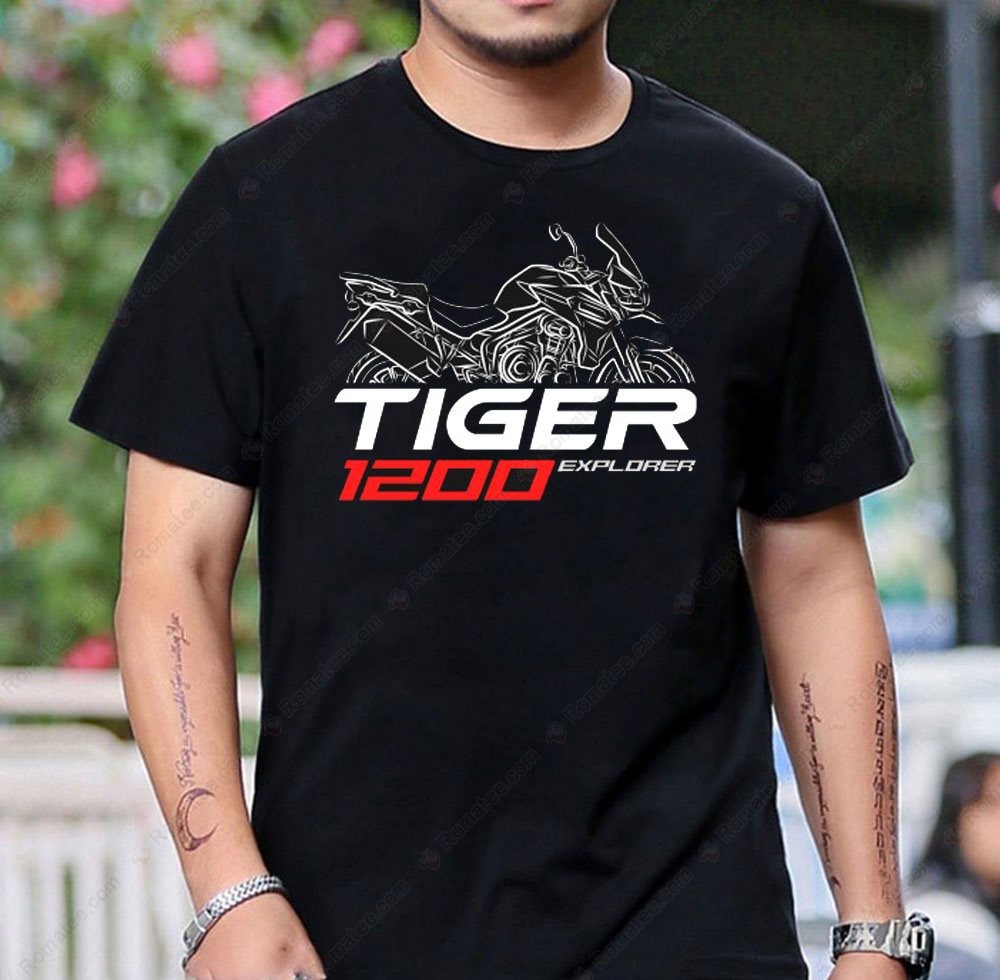 Triumph Tiger Explorer 1200 Graphic Tee with Bold Motorcycle Art Design Triumph Tiger Explorer 1200 Graphic Tee with Bold Motorcycle Art Design