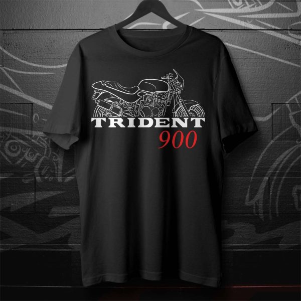 Triumph Trident 900 Graphic Tee with Vintage Motorcycle Art and Bold Typography